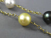 ESTATE LARGE & LONG AAA MULTI COLOR PEARLS 14KT YELLOW GOLD 3D FILIGREE NECKLACE