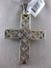 ESTATE EXTRA LARGE 2.75CT DIAMOND 14KT WHITE GOLD 3D HANDCRATED CROSS PENDANT