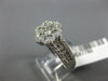 ESTATE WIDE .96CT DIAMOND 14KT WHITE GOLD 3D FLOWER HALO PAVE CLUSTER LOVE RING