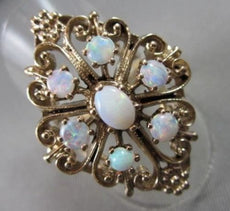 ANTIQUE LARGE FILIGREE AUSTRALIAN OPAL 1.30CTW 14KT YELLOW GOLD FLORAL RING !!!