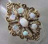 ANTIQUE LARGE FILIGREE AUSTRALIAN OPAL 1.30CTW 14KT YELLOW GOLD FLORAL RING !!!