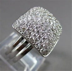 ESTATE LARGE 2.60CT DIAMOND 14KT WHITE GOLD  PYRAMID PAVE RING SIMPLY BEAUTIFUL!