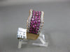 ESTATE WIDE 2.11CT DIAMOND & AAA PINK SAPPHIRE 18K ROSE GOLD 3D ANNIVERSARY RING