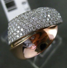 ESTATE WIDE .74CT DIAMOND 14KT WHITE & ROSE GOLD 3D PUFFED X LOVE RING 13mm WIDE