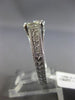 ESTATE 1.52CT ROUND & CUSHION DIAMOND 14KT WHITE GOLD 3D LUCIDA ENGAGEMENT RING