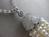 ESTATE LARGE .89CT DIAMOND AAA PEARL & SAPPHIRE 18KT WHITE GOLD TASSLE NECKLACE