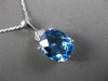 ESTATE LARGE 4.01CT DIAMOND & AAA EXTRA FACET BLUE TOPAZ 14KT WHITE GOLD PENDANT