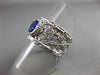 ANTIQUE WIDE 1.01CT DIAMOND & AAA SAPPHIRE 18K WHITE GOLD ETERNITY FILIGREE RING