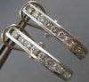 ESTATE 1.10CT DIAMOND 14K WHITE GOLD CLASSIC CHANNEL HUGGIE HOOP EARRINGS #20387