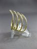 ESTATE LARGE .82CT DIAMOND 18KT YELLOW GOLD 3D MULTI ROW V SHAPE BUTTERFLY RING