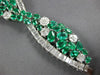 ESTATE EXTRA LARGE 24.58CT DIAMOND & AAA EMERALD 18KT WHITE GOLD TENNIS BRACELET