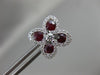 ESTATE LARGE 1.69CT DIAMOND & AAA RUBY 18K WHITE GOLD LUCKY FLOWER STUD EARRINGS