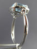 ESTATE 2.08CT DIAMOND & AAA AQUAMARINE 14KT WHITE GOLD 3D SQUARE ENGAGEMENT RING