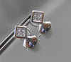 ESTATE .40CT DIAMOND PRINCESS CUT 14KT WHITE GOLD LONG CLIP ON EARRINGS #3822