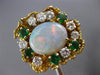 ESTATE EXTRA LARGE 8.80CT DIAMOND AAA OPAL & EMERALD 18K YELLOW GOLD 3D FUN RING