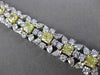 ESTATE LARGE & WIDE 19.0CT MULTI COLOR DIAMOND 18K TWO TONE GOLD TENNIS BRACELET