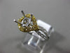 WIDE .6CT WHITE & FANCY YELLOW DIAMOND 18K 2TONE GOLD SEMI MOUNT ENGAGEMENT RING