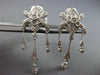 ESTATE LARGE 1.13CT DIAMOND 18KT WHITE GOLD CHANDELIER CLIP ON HANGING EARRINGS