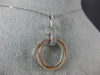 ESTATE 1.0CT DIAMOND 14KT TRI COLOR GOLD 3D CIRCLE OF LIFE OVERLAPPING PENDANT