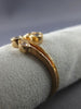 ESTATE .17CT DIAMOND 14K ROSE GOLD 4 STONE FILIGREE MILGRAIN CRISS CROSS RING