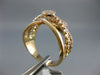 ESTATE WIDE .45CT DIAMOND 14KT ROSE GOLD 3D PAVE CRISS CROSS TEAR DROP LOVE RING