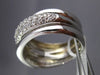 ESTATE .57CT ROUND DIAMOND 14KT WHITE GOLD 3D MULTI ROW SEMI ETERNITY FUN RING