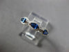 ESTATE .67CT DIAMOND & AAA SAPPHIRE 14K WHITE GOLD HALO WEDDING ANNIVERSARY RING