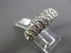 ESTATE WIDE 1.1CT DIAMOND 14K WHITE GOLD MULTI ROW WAVE WEDDING ANNIVERSARY RING