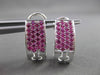 ESTATE WIDE 1.80CT AAA PINK SAPPHIRE 14KT WHITE GOLD PAVE CLIP ON EARRINGS