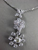 ESTATE LARGE 1.76CT DIAMOND 18KT WHITE GOLD 3D GRADUATING JOURNEY FLOWER PENDANT