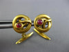 ANTIQUE .30CT AAA RUBY 18KT YELLOW GOLD SWIRL SNAKE CIRCULAR FUN MEN'S CUFFLINKS