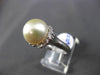 ESTATE .35CT DIAMOND & SOUTH SEA PEARL PLATINUM SOLITAIRE HALO ENGAGEMENT RING