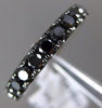ESTATE 1.44CT BLACK DIAMOND 14K WHITE GOLD 3/4 ETERNITY WEDDING ANNIVERSARY RING
