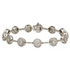 ESTATE 3.88CT DIAMOND 18KT WHITE GOLD 3D CLUSTER CIRCULAR HALO TENNIS BRACELET