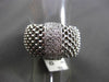 ESTATE WIDE .35CT DIAMOND 14KT WHITE GOLD PAVE FLEXIBLE WOVEN MESH RING F/G VS