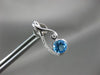 ESTATE .99CT DIAMOND & AAA BLUE TOPAZ 14K WHITE GOLD INFINITY LOVE KNOT EARRINGS