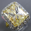 EXTRA LARGE 10.08CT WHITE & FANCY YELLOW DIAMOND 18K 2TONE GOLD ENGAGEMENT RING