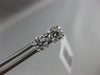 ESTATE 1CT ROUND DIAMOND 14K WHITE GOLD 3D SOLITAIRE 4 PRONG SCREW BACK EARRINGS