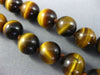 ESTATE LONG CLASSIC 3D 10mm TIGER EYE STRIDE BEADED FUN NECKLACE #25891