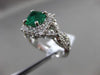 ESTATE 1.85CT DIAMOND & EMERALD 18KT WHITE GOLD 3D HALO INFINITY ENGAGEMENT RING