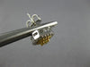 ESTATE .75CT WHITE & FANCY YELLOW DIAMOND 14KT 2 TONE GOLD OCTAGON STUD EARRINGS