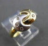 ESTATE .07CT DIAMOND 14KT WHITE & YELLOW GOLD ETOILE LOVE NOT MOON RING #24511