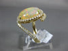 ESTATE LARGE 4.64CT DIAMOND & AAA OPAL 14KT YELLOW GOLD 3D OVAL HALO SNAKE RING