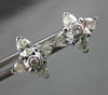 ANTIQUE 1.13CT ROUND & PEAR CUT DIAMOND 14KT WHITE GOLD CLUSTER EARRINGS #17126