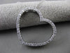 ESTATE LARGE .50CT DIAMOND 14KT WHITE GOLD OPEN HEART FLOATING PENDANT & CHAIN