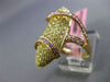 ESTATE EXTRA LARGE 2.47CT YELLOW & PINK DIAMOND 18K YELLOW & ROSE GOLD WAVE RING
