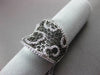 ANTIQUE LARGE .61CT DIAMOND 18KT BLACK & WHITE GOLD 3D FLOATING FLORAL MESH RING