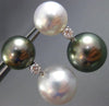 EXTRA LARGE .28CT DIAMOND AAA SOUTH SEA & TAHITIAN PEARLS 18KT GOLD 3D EARRINGS