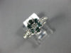 ESTATE .72CT WHITE AND BLUE DIAMOND 14KT WHITE GOLD 3D FLOWER CLUSTER LOVE RING