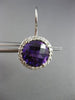 ESTATE LARGE 6.17CT DIAMOND & AMETHYST 14KT WHITE GOLD FILIGREE HANGING EARRINGS